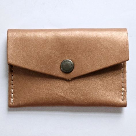 Everyday Leather Envelope Card Holder, Leather Card Holder With Zipper Pocket, Brown Leather Card Holder With Zipper Closure, Brown Leather-lined Card Holder For Everyday Use, Portland Leather Goods, Mini Envelope, Brown Leather-lined Wallet Pouch, Envelope Wallet, Mini Envelopes