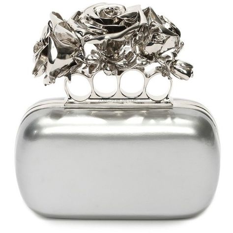 Alexander McQueen 'Lacquered Rose' Knuckle Box Clutch ($3,295) ❤ liked on Polyvore featuring bags, handbags, clutches, silver, white box clutch, white purse, flower purse, knuckle handbag e white clutches Alexander Mcqueen Purse, Silver Clutch Bag, Rose Handbag, Rose Purse, Alexander Mcqueen Handbags, Alexander Mcqueen Clutch, Alexander Mcqueen Bag, Metallic Handbags, Silver Handbag