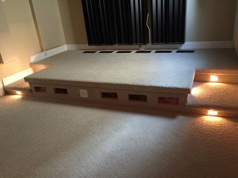 Adding a Home Theater Riser to an Enthusiast's Room | Acoustic Frontiers - Acoustic Frontiers LLC Home Theater Riser, Tiny Home Cost, Theatre Room Ideas, Cinema Rooms, Home Theater Room, Movie Theater Rooms, Home Theater Room Design, Church Marketing, Theater Rooms