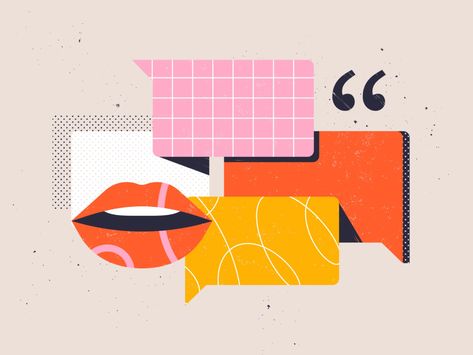 Dribbble Design, Geometric Symbols, Motion Graphics Inspiration, Bauhaus Poster, Motion Graphics Design, Fun Illustration, Pop Design, Speech Bubble, Art Style Inspiration