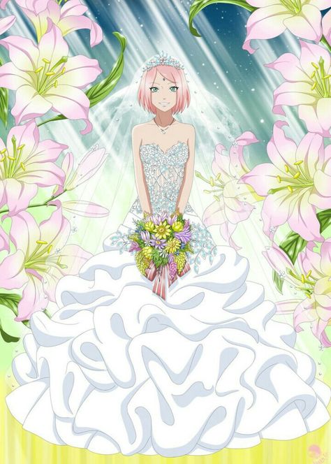 Sakura Haruno Wedding Dress Naruto Deviantart, Naruto Powers, Sakura Wedding, Female Ninja, Sasuke Uchiha Sakura Haruno, Anime Wedding, Masashi Kishimoto, Naruto Minato, Boruto Characters