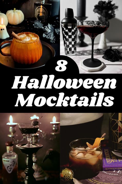 Elevate your Halloween collection of our bewitching collection of adult mocktails. These easy Halloween mocktail recipes all use non-alcoholic spirits, so we know they will be absolutely haunting! Perfect for your Halloween party whether you like the sour tang of candy corn, or the bitter kiss of black tea! Drink them if you dare! Spooky Mock Tail, Easy Halloween Mocktails, Black Mocktails, Food For Halloween Party Adults, Spooky Mocktail Recipe, Halloween Mock Tails, Spooky Drinks Nonalcoholic, Halloween Mocktail Recipe, Halloween Mocktails Non Alcoholic