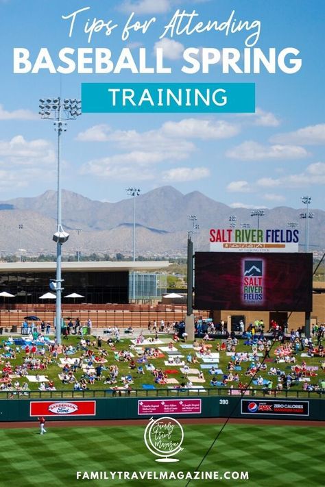 Tips for attending baseball spring training in Phoenix. Includes information about which teams play in the Cactus League, which hotels to stay in, and what other family activities to enjoy. (ad) Spring Training Arizona, Baseball Spring Training, Spring Training Baseball, California With Kids, Kid Friendly Vacations, Family Cruise, Family Travel Destinations, Spring Training, North America Travel