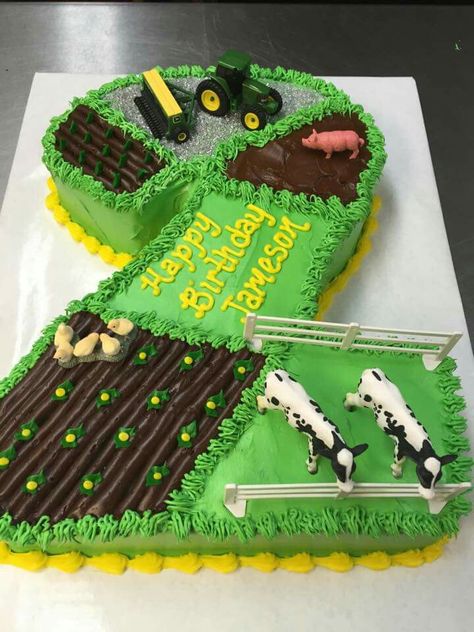 I want this for Parker's 6th birthday Farm Cake Ideas, Tractor Birthday Party Theme, Tractor Birthday Cakes, John Deere Birthday Party, Farm Birthday Cakes, John Deere Birthday, Tractor Cake, Tractor Birthday Party, Barnyard Birthday Party