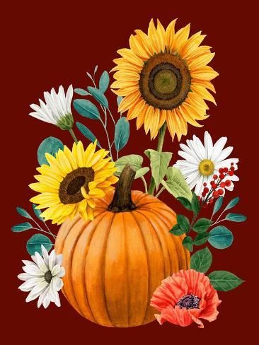 size: 12x9in Art Print: Beautiful Fall I by Grace Popp : Boox Palma, Thanksgiving Prints, Fall Paintings, Printable Things, Nice Tattoos, Painting Pumpkins, Fall Cottage, Random Products, Watercolor Hummingbird