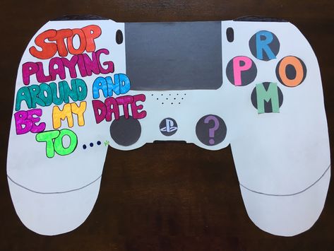 Gaming Promposal, Gamer Promposal Ideas, Prom Signs Asking Boyfriends, Prom Signs Asking Girlfriends, Promposal For Boyfriend, Boyfriend Promposal, Fortnite Promposal, Promposal Ideas For Him, Prom Posals