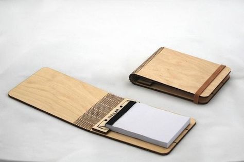 Wooden Booklets by Snijlab Buku Diy, Binding Book, Wooden Notebooks, Flexible Wood, Notebook Accessories, Birch Ply, Notebook Design, Flat Pack, Laser Cut Wood