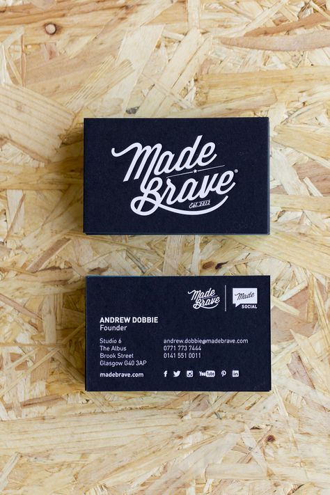 Black, white and teal matte quadplex business cards for MadeBrave® creative agency, Glasgow. Black Business Cards, Design Cars, Buisness Cards, Business Cards Layout, Graphic Design Business Card, Cars Design, Name Card Design, Graphic Design Business, Business Card Inspiration