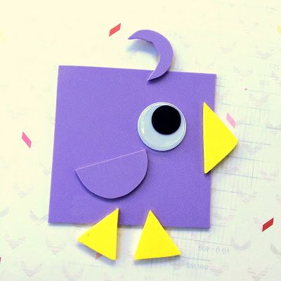 Shape Bird - Educational Craft Shapes Preschool, Shapes Activities, Shapes For Kids, Bird Crafts, Shape Crafts, Childrens Crafts, Preschool Art, Art Activities, Toddler Crafts