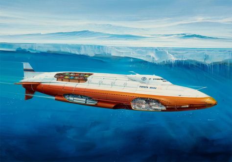 Self-contained future ‘Jet Ship,’ Berkey acrylic Star Trek Painting, John Berkey, Story Illustration, Transport Vehicles, Futuristic Designs, Ship Design, Mechanical Art, Military Armor, Sci Fi Ships