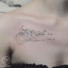 Fine line mountain tattoo by Karry Ka-Ying Poon. #KarryKaYingPoon #Poonkaros… Berg Tattoo, Mountain Range Tattoo, Round Tattoo, Meaningful Wrist Tattoos, Paris Tattoo, Word Tattoo, Wrist Tattoos For Guys, Fire Tattoo, Mountain Tattoo