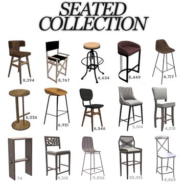 Sims 4 Bar Chair Cc, Sims 4 Chair Cc Patreon, Sims 4 Chairs Cc, Sims 4 Kitchen, Kitchen Objects, Island Chairs, Round Marble Dining Table, Casas The Sims 4, Sims 4 Gameplay