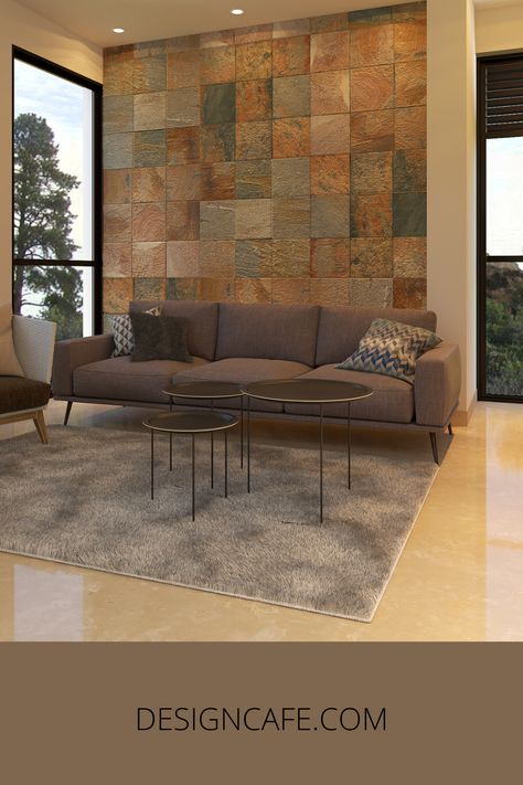 Living Room Wall Tiles Designs Stone Cladding Interior, Wall Tiles Living Room, Wall Cladding Designs, House Front Wall Design, Room Wall Tiles, Stone Walls Interior, Brick Interior Wall, Living Room Wall Designs, Tiles Designs