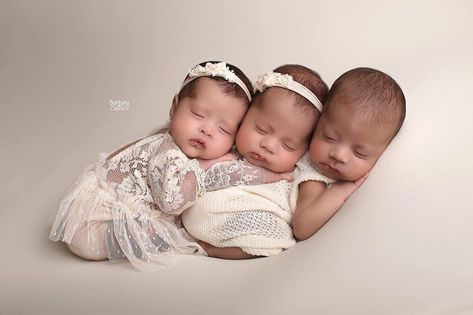 Image may contain: 3 people, baby Triplet Photography, Triplet Newborn, Triplets Photography, Newborn Twin Photos, Newborn Triplets, Tb Joshua, Doodle Bugs, Triplet Babies, Twin Photos