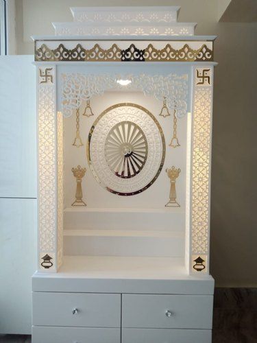 CORIAN Temple Home Temple Ideas Puja Room, Puja Unit, Corian Temple, Living Room Wall Wallpaper, Kitchen Unit Designs, Indian Room Decor, Mandir Design, Temple Design For Home, Pooja Mandir