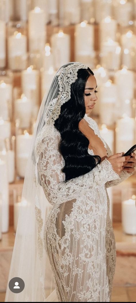 Wedding Dresses For Dark Skin Brides, Black Bride Inspiration, Wedding Dresses Lebanese, Wedding Dress With Mantilla Veil, Order To Walk Down The Aisle Wedding, Wedding Veils Black Women, Post Wedding Outfit Brides, Elopement Dress Black Women, Haitian Wedding Dress