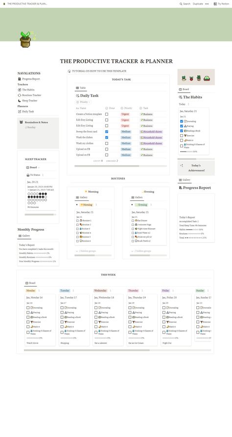 Notion Hourly Schedule Template, Monthly Notion Template, Notion Monthly Planner Template, Productive Notion Template, Notion Sleep Tracker Template, Notion Template Ideas Monthly, Moving Out Notion Template, Notion Simple, Best Notion Template