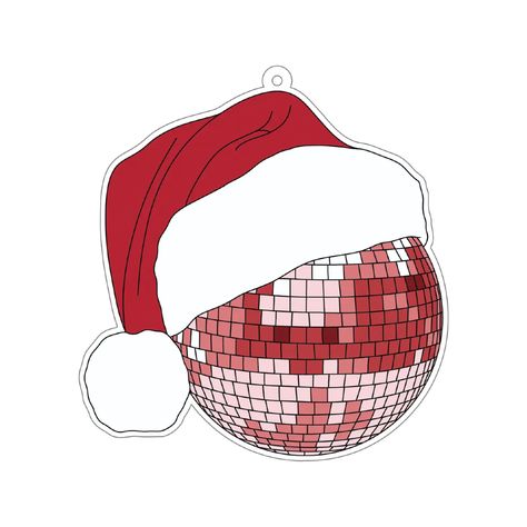 Santa Hat Disco Ball Ornament Sammy Gorin LLC Holiday - Ornaments Christmas Ball With Photo, Christmas Disco Ball Wallpaper, Disco Ornaments, Disco Christmas Party, Disco Santa, Red Disco Ball, Christmas Disco Ball, Christmas Backrounds, Disco Ball Christmas