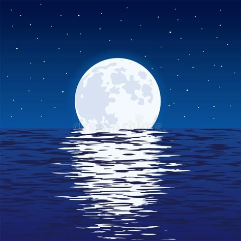 Background of blue sea and full moon at night. vector. Background of blue sea an , #affiliate, #moon, #night, #vector, #full, #Background #ad Painting On Blue Background, Sea And Moon Painting, Blue Moon Illustration, Sea Vector Illustrations, Moon Over Ocean Painting, Night Illustration Moonlight, Blue Background Painting Ideas, Sky Background Drawing, Moon Night Drawing