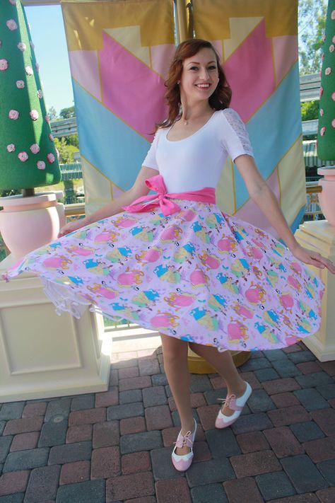 Disney Princess Circle Skirt Candyland Outfit Women, Candyland Outfit, Cricut Clothing, Disney Skirt, Grunge Looks, Circle Skirts, Candy Cart, Princess Skirt, Twirl Skirt