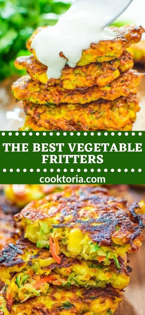 Squash And Corn Fritters, Veggies For Snacks, Carrot And Corn Recipes, Zucchini Carrot Fritters Baked, Rainbow Veggie Fritters, Carrot Patties Recipes, Baked Vegetable Fritters, Carrot And Courgette Fritters, Vegetable Cakes Recipes