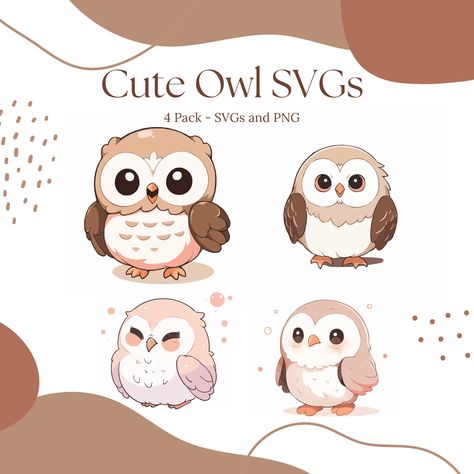 Cute Png Stickers, Owl Cute Drawing, Baby Owl Drawing, Cartoon Owls Drawing, Owl Cute Illustration, Cute Owl Illustration, Chibi Owl, Cute Owl Art, Cartoon Owl Painting