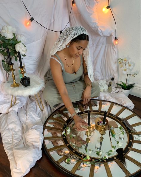 witch aesthetic, Chord cutting ritual, wendy in green dresss and white veil Spiritual Cleansing Materials, Black Women Spirituality Aesthetic, Spiritual Practice Aesthetic, African Spirituality Aesthetic, Spiritual Business Aesthetic, Spiritual Witch Aesthetic, Spiritual Awakening Aesthetic, Black Spiritual Women, Spiritual Healing Aesthetic