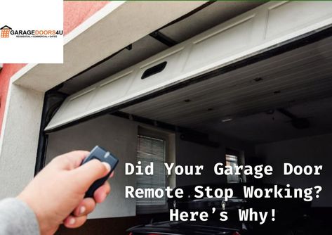 Before calling your local garage door repair company, check to see if the batteries have expired. The batteries in garage door remotes usually last around two years before you need to replace them. If your remote has a light, it should appear when you click the button on your remote. If it does not, the battery in your remote might need a replacement. If the remote still does not function, you can then contact garage door services to replace or repair it. Garage Service Door, Garage Door Repair, Door Stops, Door Repair, Garage Door Opener, Deal With It, Stop Working, Door Opener, Garage Door