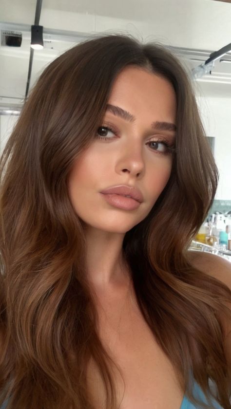 Elevate your style quotient with these chic brown hair looks featuring caramel highlights, adding depth and dimension to your locks for a trendy and glamorous appeal. Brown Hair And Caramel Highlights, Mocha Hair, Honey Brown Hair, Brown Hair Looks, Hair Color Options, Brown Hair Inspo, Caramel Hair, Hairstyles For Layered Hair, Caramel Highlights