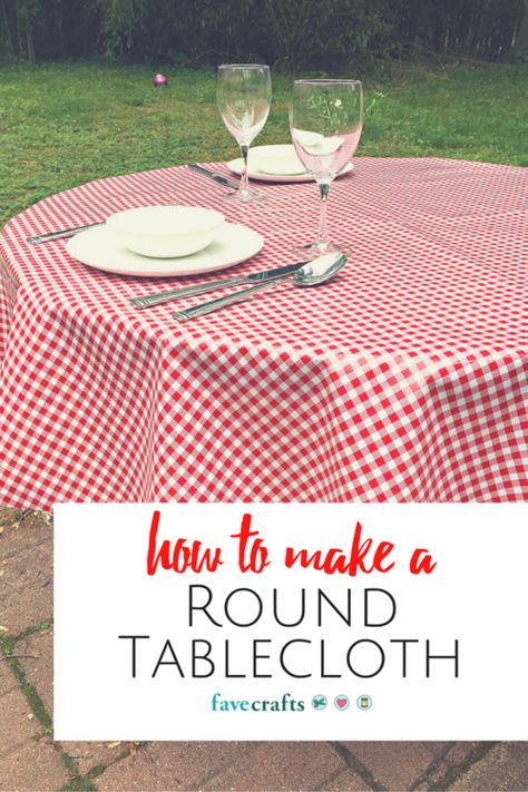 How to make an easy no-sew tablecloth Make A Tablecloth, Pretty Picnic, Diy Tablecloth, Cloth Patterns, Rectangle Tables, Picnic Tablecloth, Round Kitchen Table, Table Decorating, Crochet Table Runner Pattern