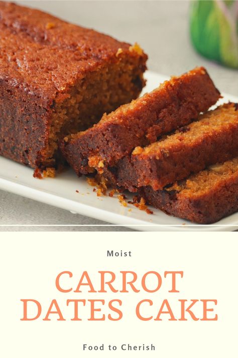 Carrot And Date Cake, Carrot Ginger Cake Recipe, Date And Carrot Cake, Carrot Dates Cake, Carrot Dates Cake Recipe, Date Carrot Cake, Carrot And Dates Cake Recipe, Carrot Cake Healthy Recipe, Dates Cake Recipe