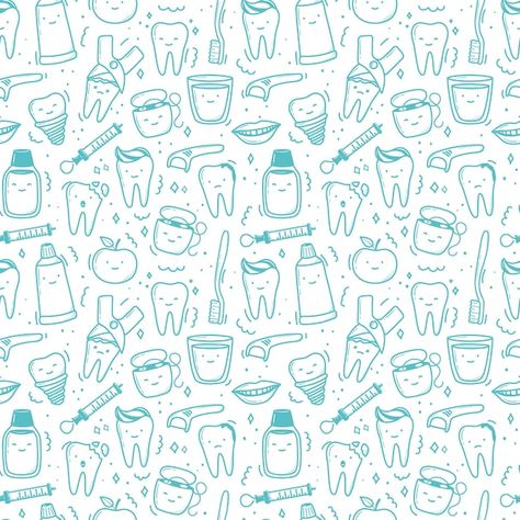 Dental Doodles, Teeth Doodle, Dental Poster, Tooth Cartoon, Dental Posters, Dental Aesthetics, Tooth Pattern, Doodle Png, Simple Illustrations