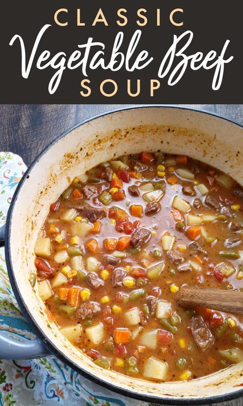 Vegetable Beef Soup With Soup Bone, Thick Vegetable Beef Soup, Homemade Vegetable Beef Soup With Stew Meat, Best Canned Vegetable Recipes, Vegetable Soup With Leftover Roast, Vegetable Soup With Beef Broth, Vegetable Beef Soup Recipes Easy, Soups With Beef Broth, Homemade Vegetable Soup With Beef