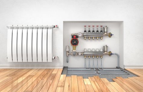 photo: Diagram: Heating Concept for Room and Floor Hydronic Heating Systems, Room Concept, Hydronic Heating, Underfloor Heating Systems, Central Heating System, Hot Water System, Gas Heating, Underfloor Heating, Modular Design