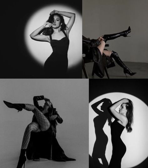 30th Birthday Photoshoot Classy, Iconic Model Photos, Dark Themed Photoshoot, Photoshoot In Black Dress, Pose Ideas With Skirt, Photoshoot Elegant, All Black Outfit Photoshoot Ideas, Monotone Photoshoot, Classy Studio Photoshoot