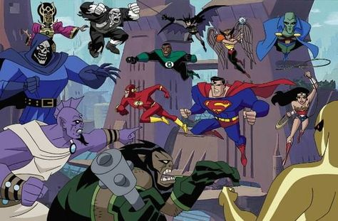 Justice League (2001-2006) 2001 Wallpaper, Batman And Wonder Woman, Justice League Animated, Series Online Free, Superhero Shows, Wallpaper Cartoon, Talking Animals, Justice League Unlimited, Bruce Timm