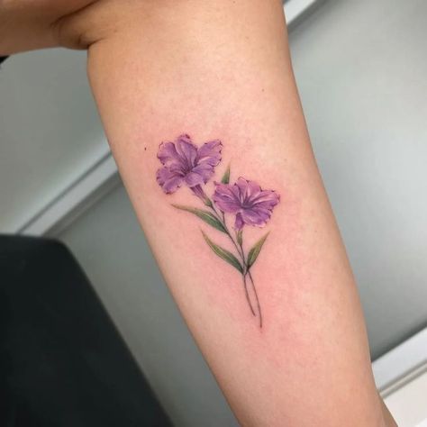 Petunia Flower Tattoo, Pansy Flower Tattoo, Purple Flower Tattoo, Flower Tattoo Simple, Red Cardinal Tattoos, Petunia Tattoo, Purple Flower Tattoos, Cardinal Tattoo, Cardinal Tattoos