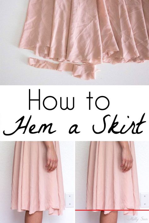 How to hem a skirt to make sure that you don't end up with an uneven hem. Beginner Sewing Projects Easy, Techniques Couture, Sewing Skirts, Hem Skirt, Sewing Projects For Beginners, A Skirt, Love Sewing, Sewing For Beginners, Sewing Tips