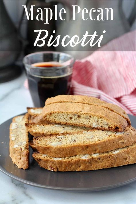 Maple Pecan Biscotti Maple Biscotti Recipe, Maple Biscotti, Pecan Biscotti Recipe, Pecan Biscotti, Apple Pear Crisp, Cranberry Walnut Bread, Mason Jar Desserts, Dump Cake Pumpkin, Friends Recipes