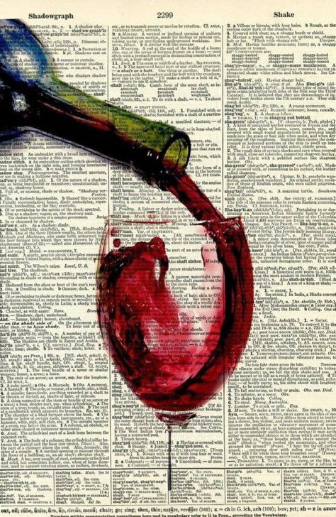 Art Du Vin, Journal D'art, Newspaper Art, Dictionary Art, Wine Art, 수채화 그림, Arte Sketchbook, A Level Art, Art Inspiration Painting