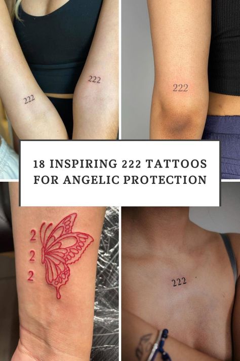 Explore the deep significance of 222 tattoos, where each design represents alignment and harmony. The appearance of the angel number 222 signifies a strong connection with the universe and your spiritual journey. 222 Hand Tattoo, Number Tattoo Placement Ideas, Angel Number 222 Tattoo, 444 Tattoo Placement Ideas, 2222 Tattoo, Angel Numbers Tattoo Ideas, Alignment Tattoo, Divine Timing Tattoo, Angel Number Tattoos