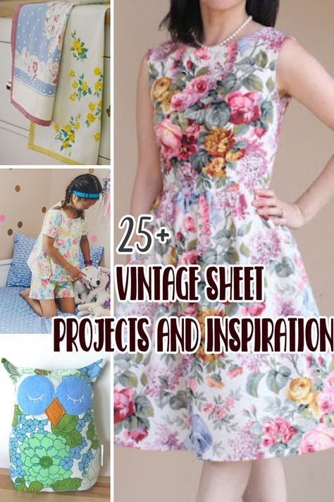 Sewing With Sheets, Clothes Made From Sheets, Vintage Table Cloths Repurposed, Old Sheets Repurpose, Vintage Sheet Dress, Clothes From Sheets, Vintage Sheets Repurposed, Bedsheet Dress Diy, Upcycle Vintage Linens