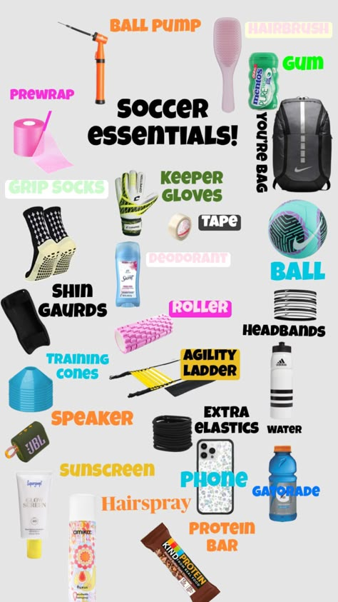 #soccer #soccergirl #soccergirls #socceressentials #nike #addidas @ellakpitts Sports Bag Essentials, Cute Soccer Pictures, Soccer Skills Training, Soccer Essentials, Soccer Backpack, Soccer Hair, Soccer Training Drills, Soccer Camp, Football Bag