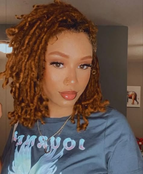 Dreads Black Women, Ginger Locs, Natural Braid Styles, Short Dreadlocks Styles, Funky Hair, Short Locs, Beautiful Dreadlocks, Short Locs Hairstyles, Dreads Styles