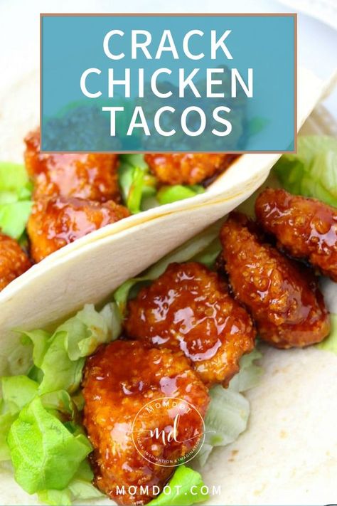 Crack Tacos, a delicious rendition of a chicken taco recipe, complete with a kicked up BBQ sauce and a drizzle of ranch dressing. Amazing for kids and for adults, these crack chicken tacos are perfect to make at home for a weekday, weekend, or if you need something hearty for lunch or for dinner.   #chicken #easyrecipes #recipe #recipeideas #forkids #yummy Chicken Tacos Recipe, Taco Dinner, Chicken Taco Recipes, Sticky Chicken, Taco Recipe, Chicken Taco, Dinner Chicken, Recipe Dinner, Dinner Inspiration