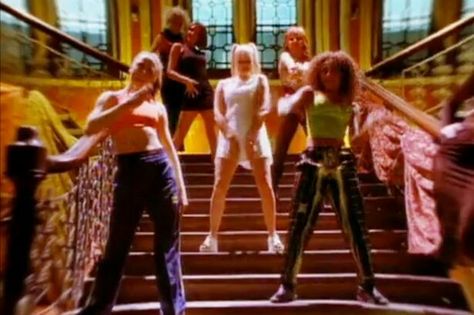 Spice girls wannabe Music Video Outfits, Spice Girls Wannabe, 90s Playlist, Ultimate Playlist, One Song Workouts, 2000s Music, Emma Bunton, Baby Spice, Love The 90s