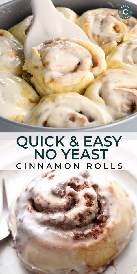 Snow Day Breakfast Ideas, Cinnamon Rolls Homemade No Egg, Healthy Homemade Cinnamon Rolls, Easy Cinnamon Rolls Recipe No Yeast, Cinnamon Rolls No Egg, Cinnamon Rolls Recipe No Yeast, Homemade Desserts From Scratch, Homemade Cinnamon Rolls No Yeast, Easy Cinnamon Rolls Quick