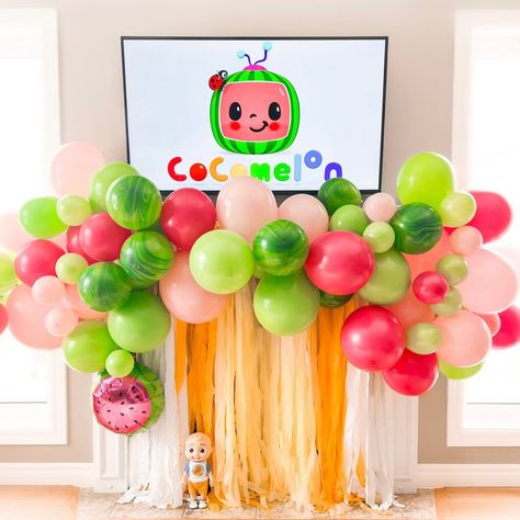 Cocomelon Birthday Party, Pink Balloon Garland, Birthday Party Diy, 2nd Birthday Party For Girl, Cocomelon Birthday, Party Prep, Balloon Kits, Pool Party Decorations, 2nd Birthday Party Themes