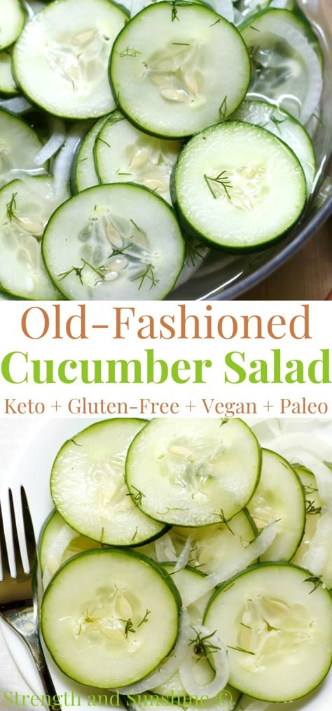 vinegar-based cucumber salad Keto Cucumber Salad Vinegar, Cucumbers And Vinegar Recipes, Sliced Cucumbers In Vinegar, Cucumber Salad White Vinegar, Old Fashioned Cucumber Salad, Cucumber Vinegar Salad Recipes, Cucumber And Onions In Vinegar Recipes, Vinegar Cucumbers Recipe, Grilled Cucumber Recipes