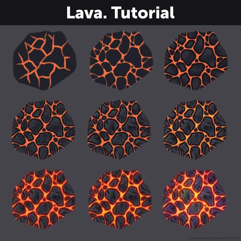 Lava. Tutorial by Anastasia-berry on DeviantArt Lava Tutorial, Lava Drawing, Lava Art, Crown Drawing, Warhammer Paint, Concept Art Tutorial, Super Powers Art, Coloring Tutorial, Digital Painting Tutorials